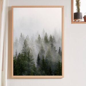 Green Forest Trees Landscape Unframed Wall Art Print Poster NWT